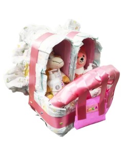 Tarta pañales carrito gemelos 2